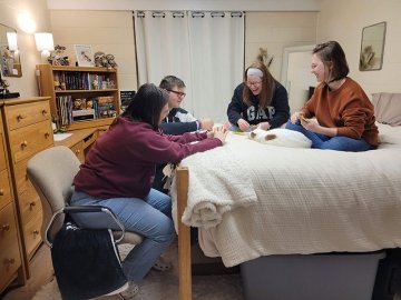 Students playing game in Smith Hall at CU-Lock Haven