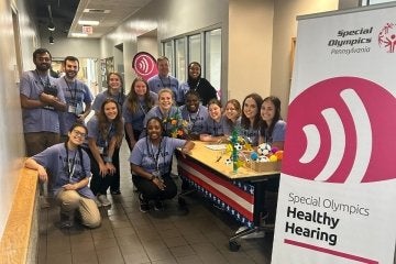 Audiology students working at the Special Olympics