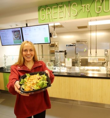 A favorite destination for students, the Husky Lounge offers popular food court favorites like overstuffed sandwiches and wraps, burgers, cheesesteaks, and Bloomsburg’s own fresh bagels. No time to sit and eat? No problem! Freshly prepared sandwiches, salads, and made-from-scratch soups are all ready to grab and go. The Husky Lounge is open until midnight daily to feed those late-night cravings.