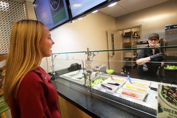 A favorite destination for students, the Husky Lounge offers popular food court favorites like overstuffed sandwiches and wraps, burgers, cheesesteaks, and Bloomsburg’s own fresh bagels. No time to sit and eat? No problem! Freshly prepared sandwiches, salads, and made-from-scratch soups are all ready to grab and go. The Husky Lounge is open until midnight daily to feed those late-night cravings.