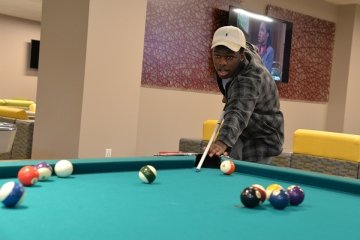 The Games Room offers Bloomsburg students a wide variety of activities to engage in and have fun! Included in the facility are six pool/billiards tables, video gaming systems (Xbox, PlayStation, Wii, etc..), eight flat screen televisions, wide variety of board games, lawn games, sports equipment, DIY crafts, and arcade-style games.