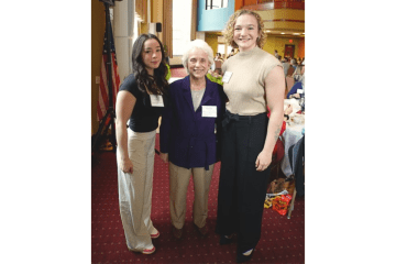 From left, are Lily Sherer, Sandy Bell and Presley McCandlish at the spring 2025 Lock Haven University Foundation Scholarship Brunch.