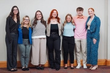 Meredith Louise ’19, center, with FBLA members.