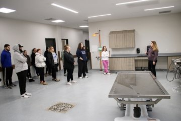 A criminal investigation class from Commonwealth University-Lock Haven recently got a sneak peek at the new Lycoming County Coroner facility — set to open in January — for an inclusive lesson on autopsies and death investigations.