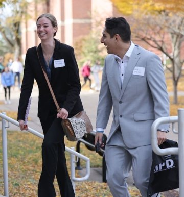 Students walking into Sutliff Hall at the 2025 ZIPD Conference at CU-Bloomsburg