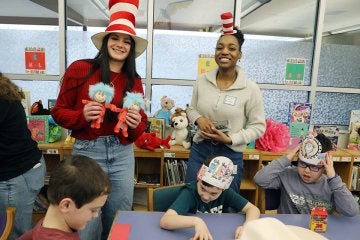 Students participating in Read Across America