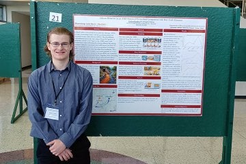 Caiden Henley, a senior forensic chemistry major at Commonwealth University–Mansfield, recently presented original research at the 8th Annual Binghamton University Conference in Undergraduate and Graduate Chemistry Research, highlighting new insights into the environmental behavior of lithium in acid mine drainage (AMD) systems.