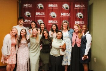 Students who participated in the teacher induction and pinning ceremony.