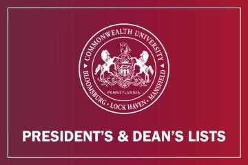 Commonwealth University seal with President's and Dean's Lists text
