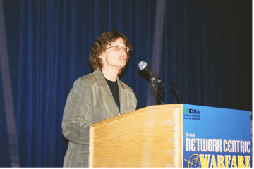 Lock Haven State College 1979 alumna, Bonnie Gorsic, presenting at the 6th annual Network Centric Warfare (NCW) Conference in 2007.