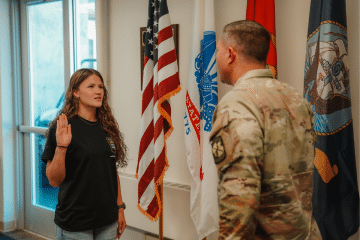 Kaelynn Braun takes her oath in the U.S. Army