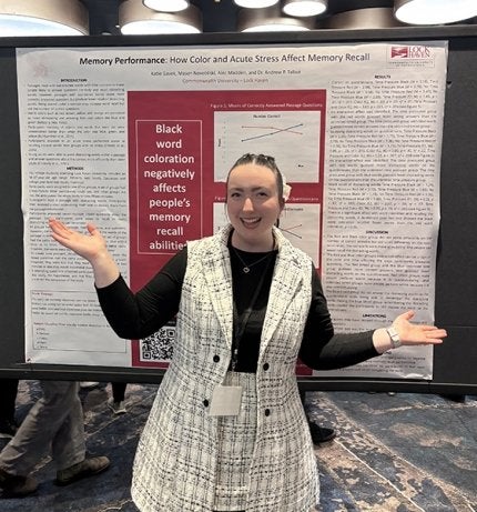 Virginia Gavek was among a group Commonwealth University psychology students from Bloomsburg, Lock Haven, and Mansfield campuses attending and presenting research at the annual EPA Conference this spring in New York City.
