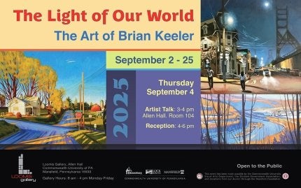Promo poster for Brian Keeler exhibit at the Loomis Gallery