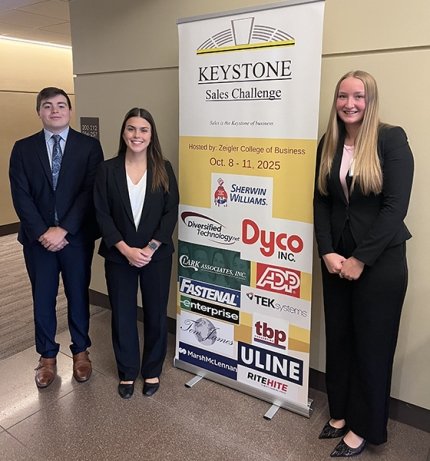 It was a top-three sweep for Commonwealth University–Bloomsburg at this year's Keystone Sales Challenge, a competition designed to simulate real-world selling experiences.