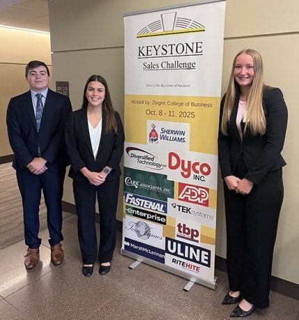 It was a top-three sweep for Commonwealth University–Bloomsburg at this year's Keystone Sales Challenge, a competition designed to simulate real-world selling experiences.