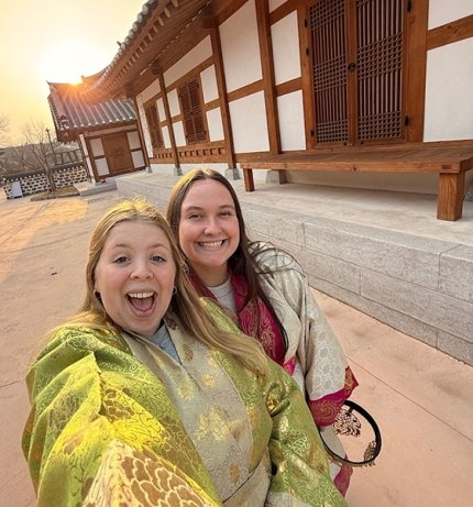 The two Commonwealth University–Bloomsburg Honors students spent part of their winter break studying at Chungnam National University (CNU) in South Korea