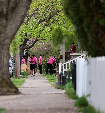 Nearly 1,000 student volunteers working more than 160 job sites in a community-wide impact stretching across Bloomsburg made this year’s rendition of The Big Event one of the largest to date.
