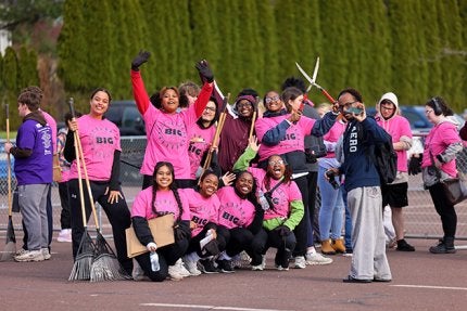 Nearly 1,000 student volunteers working more than 160 job sites in a community-wide impact stretching across Bloomsburg made this year’s rendition of The Big Event one of the largest to date.