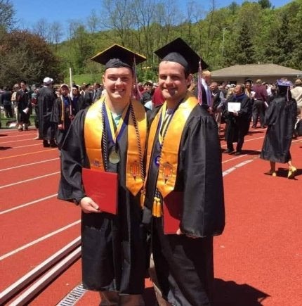 Caleb Smith and Nick Fogal at graduation