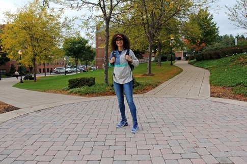Alexis Pena '21 posing outside