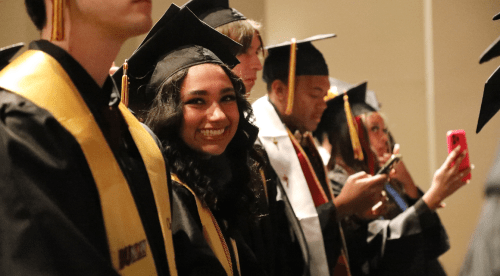 Students during Fall 2023 graduation at CU-Bloomsburg