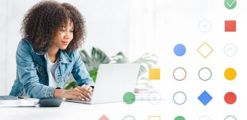 Woman using a laptop