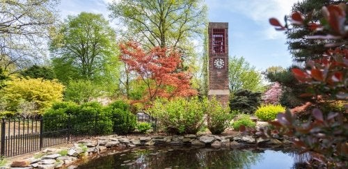 Clock tower on the campus of Harrisburg Area Community College