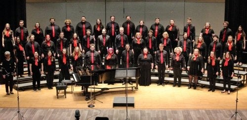 Mansfield Choral Ensemble on stage