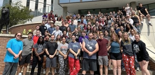 Group photo of all Residence Life staff at CU-Bloomsburg.