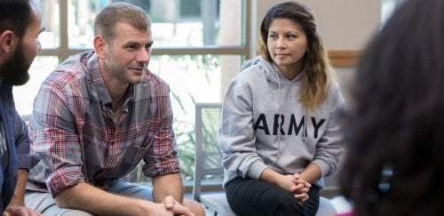 Military personnel in counseling session