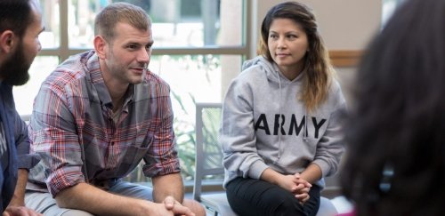 Military personnel in counseling session