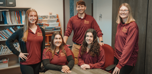 M.S. Speech-Language Pathology students in an SLP lab