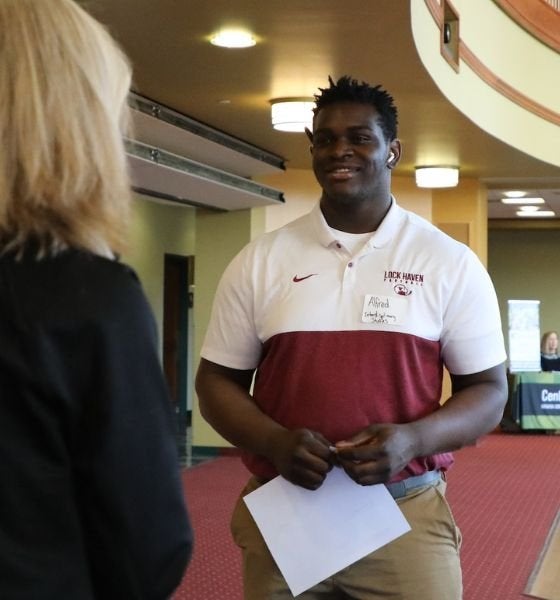 Commonwealth University-Lock Haven, formerly Lock Haven University, student at a Professional U networking event on campus