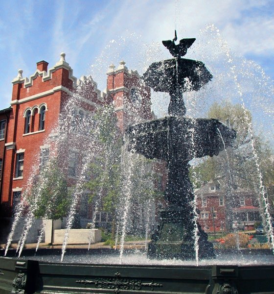 Fountain in downtown Bloomsburg, PA