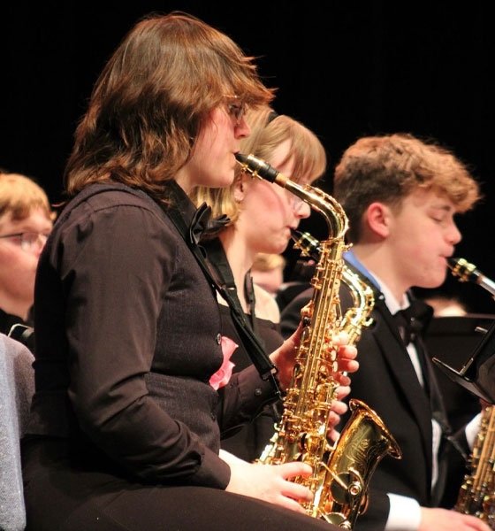 Lock Haven student playing saxophone