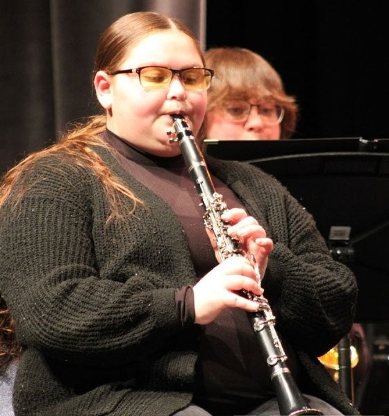 Lock Haven student playing clarinet
