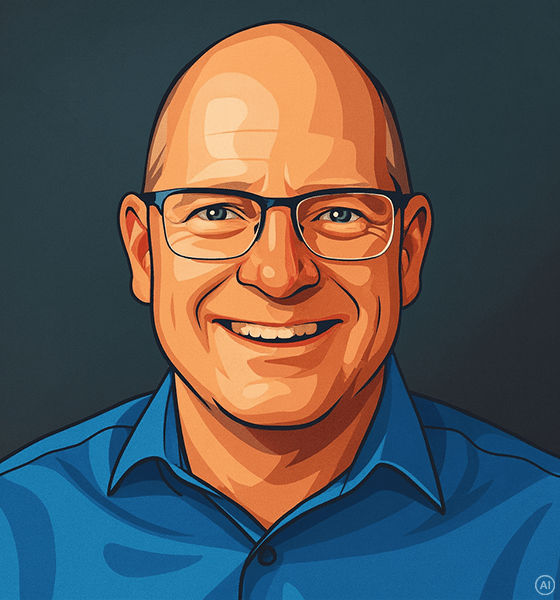 AI image created from a profile photo of Dr. Karl Kapp.