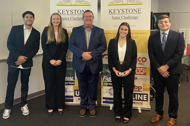 It was a top-three sweep for Commonwealth University–Bloomsburg at this year's Keystone Sales Challenge, a competition designed to simulate real-world selling experiences.