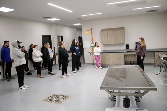 A criminal investigation class from Commonwealth University-Lock Haven recently got a sneak peek at the new Lycoming County Coroner facility — set to open in January — for an inclusive lesson on autopsies and death investigations.