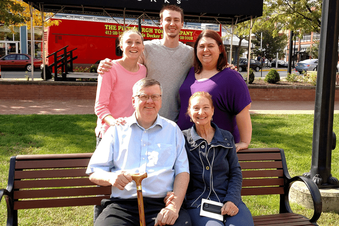 Sitting from left, are Michael and Diane Woodring. Standing from left, are Lauren, John and Monica Woodring.