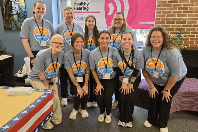Audiology students and faculty volunteered at Special Olympics.