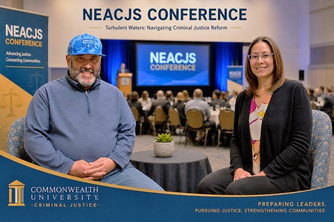 Dr. Justin Crowl (Mansfield) and Dr. Katie Ely (Lock Haven) at the Northeastern Association of Criminal Justice Sciences (NEACJS) Conference.