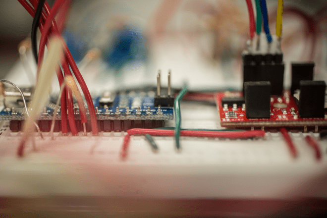 close-up photo of a circuit board