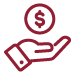 Line drawing of a hand receiving money