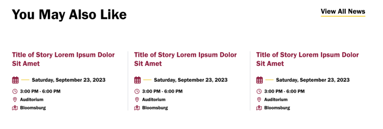 a screenshot of the events detail page