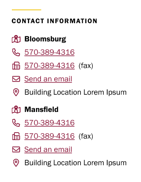 a screenshot of the faculty detail page