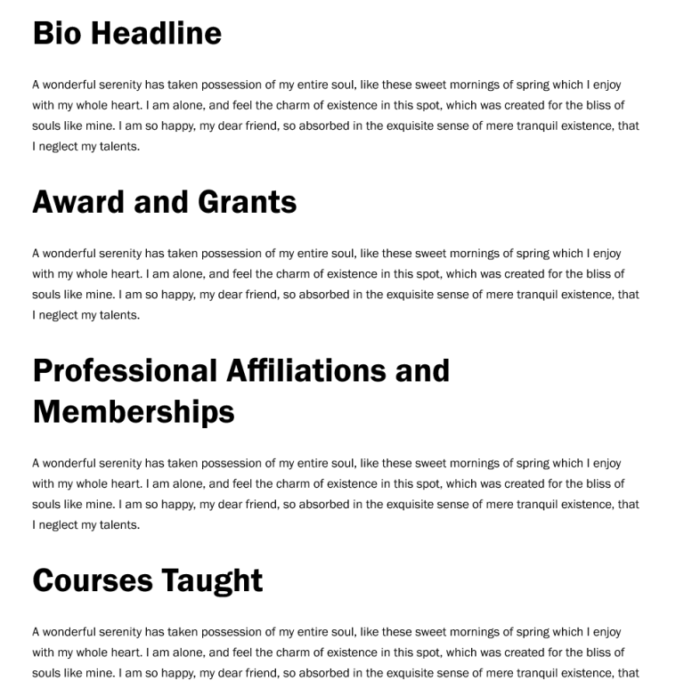 a screenshot of the faculty detail page