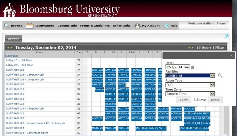 CU-Bloomsburg EMS Filter Location feature