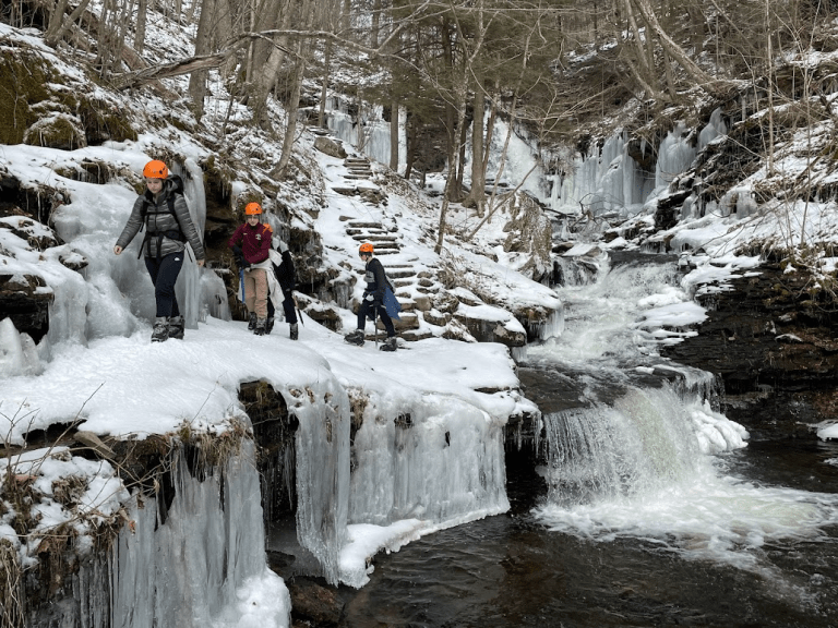 Quest students on Frozen Waterfall Hike