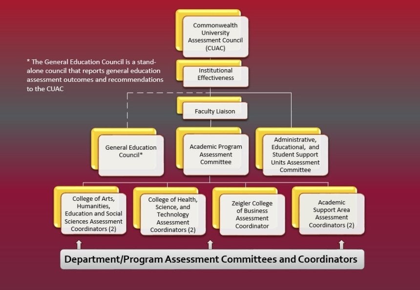 Organizational chart: Commonwealth University Assessment Governance Structure